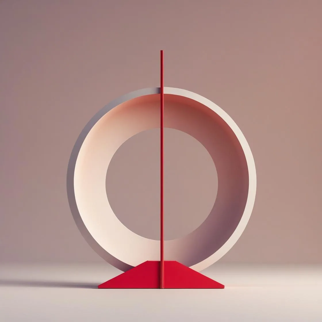 Open circular ring intersected by a red vertical axis.